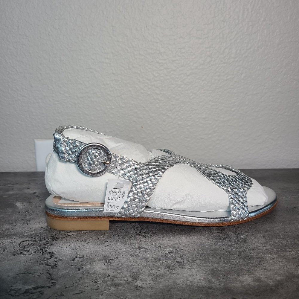 Stuart Weitzman Women Teodora Leather Woven Sandal